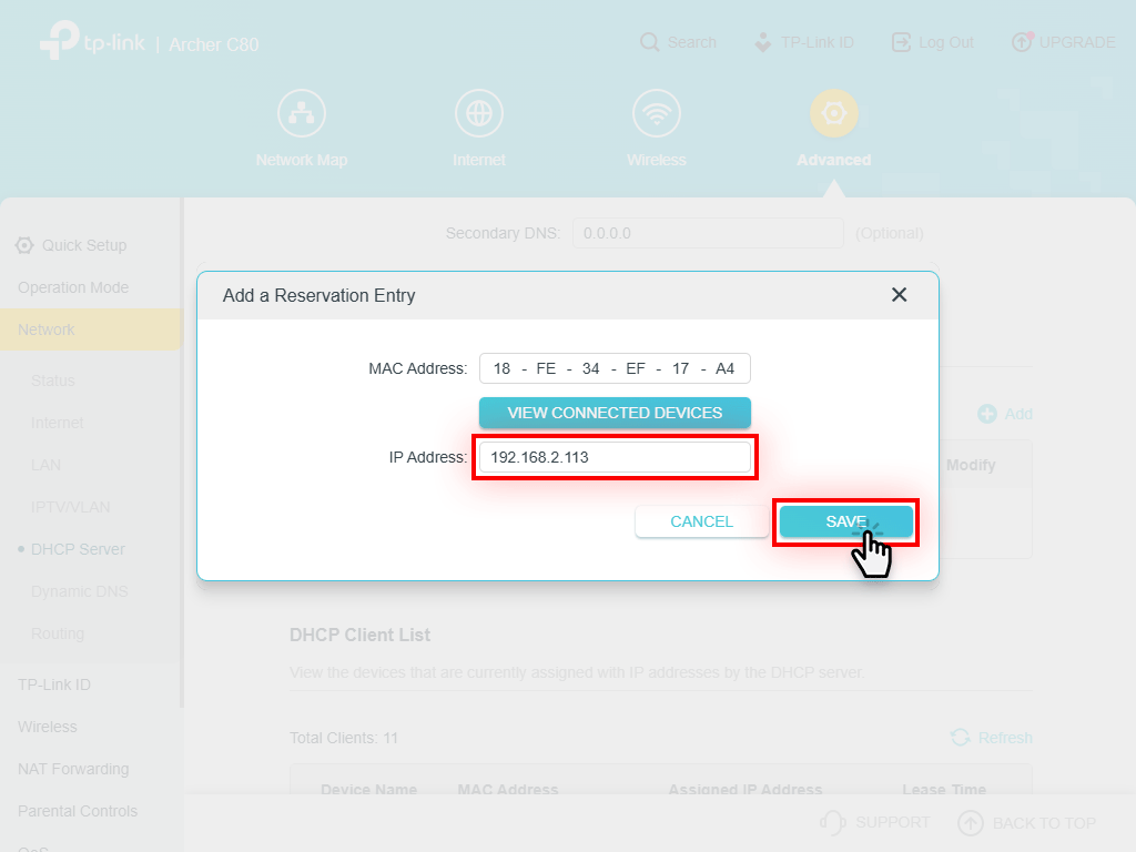 Adding an IP address